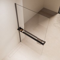 Душевая стенка со свободным входом Vincea Walk In VSW-1HR900CLGM, 90 см, стекло прозрачное, профиль вороненая сталь