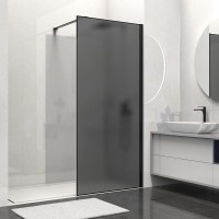 Душевая стенка Vincea Walk In VSW-1HS100GFB, 100 см, стекло матовое тонированное, профиль черный матовый