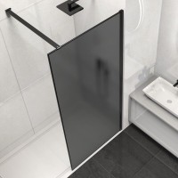 Душевая стенка Vincea Walk In VSW-1HS100GFB, 100 см, стекло матовое тонированное, профиль черный матовый