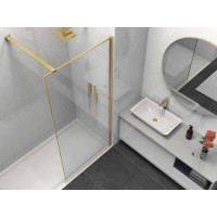 Душевая стенка со свободным входом Vincea Walk-In HS VSW-1HS800CLG, 80 см, стекло прозрачное, профиль брашированное золото