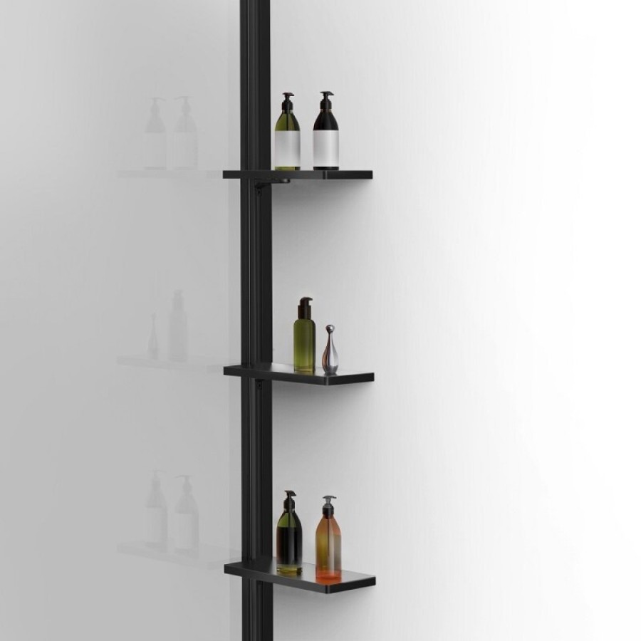 Душевая стенка Vincea Walk-In VSW-1HWS700CLB, 70 см со свободным входом, стекло прозрачное, профиль черный матовый