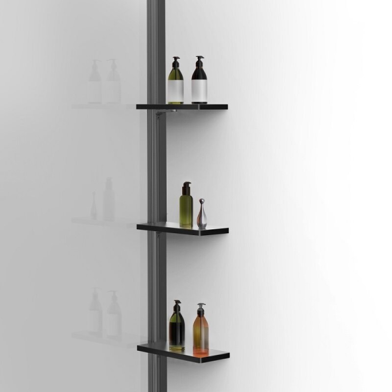 Душевая стенка Vincea Walk-In VSW-1HWS800CLGM, 80 см со свободным входом, стекло прозрачное, профиль вороненая сталь