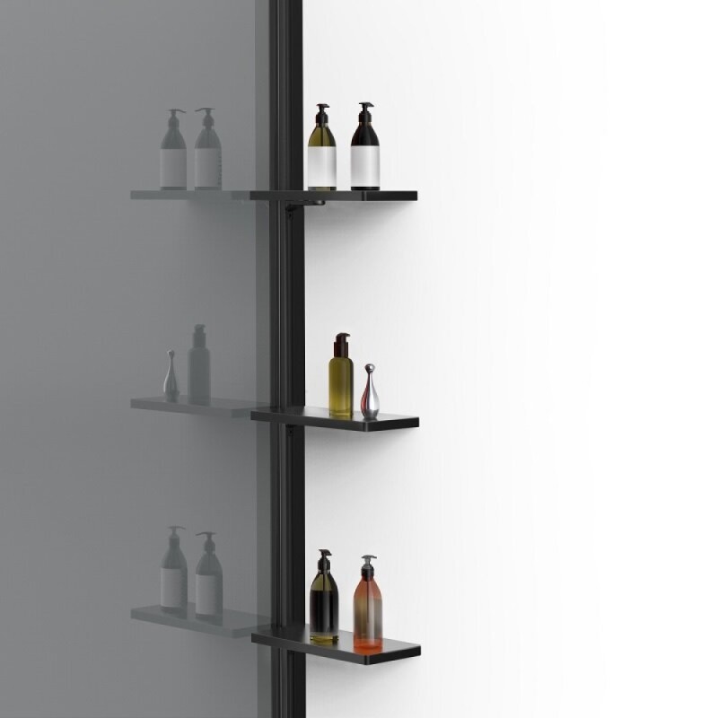 Душевая стенка Vincea Walk-In VSW-1HWS900CGB, 90 см со свободным входом, стекло тонированное, профиль черный матовый