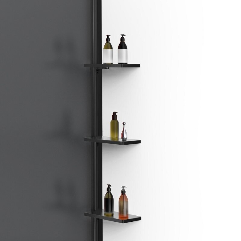 Душевая стенка Vincea Walk-In VSW-1HWS900GFB, 90 см со свободным входом, стекло матовое тонированное, профиль черный матовый