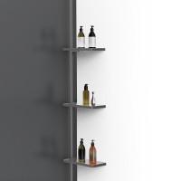 Душевая стенка Vincea Walk-In VSW-1HWS900GFGM, 90 см со свободным входом, стекло тонированное, профиль вороненая сталь