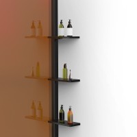 Душевая стенка Vincea Walk-In VSW-1HWS900GSB, 90 см со свободным входом, стекло янтарь, профиль черный матовый