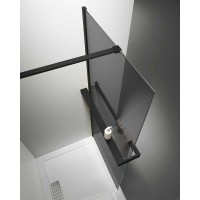 Душевая стенка со свободным входом Vincea Walk In 100 см, стекло тонированное, профиль черный, VSW-4HR100CGB