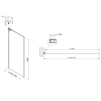 Душевая стенка Vincea Walk In VSW-7HA900CL, 90 см со свободным входом, стекло прозрачное, профиль хром