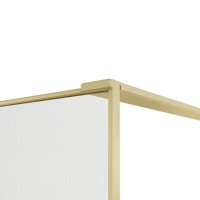 Душевая стенка Vincea Walk In VSW-7HS100GWG, 100 см со свободным входом, стекло с золотыми нитями, профиль брашированное золото