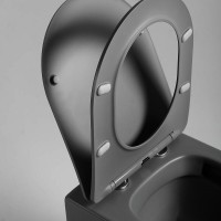 Подвесной безободковый унитаз Vincea Piatti VT1-11SMA, ультратонкое soft-close сиденье, цвет антрацит матовый