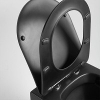 Подвесной безободковый унитаз Vincea Piatti VT1-11SMB, ультратонкое soft-close сиденье, цвет черный матовый