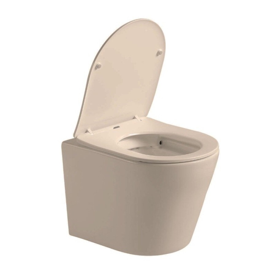 Подвесной безободковый унитаз Vincea Piatti VT1-11SMC, ультратонкое soft-close сиденье, цвет капучино матовый
