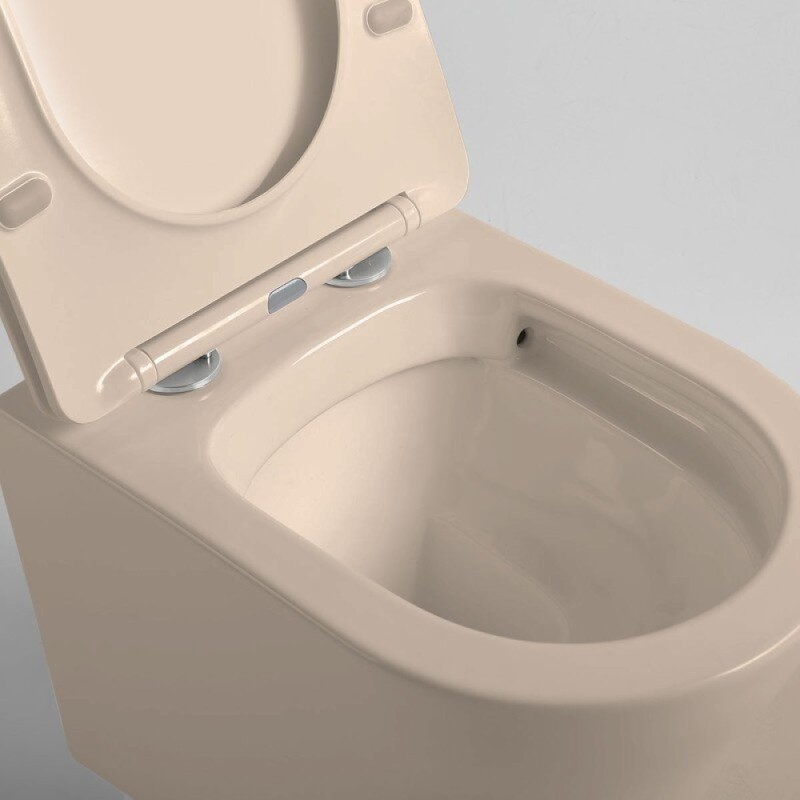 Подвесной безободковый унитаз Vincea Piatti VT1-11SMC, ультратонкое soft-close сиденье, цвет капучино матовый