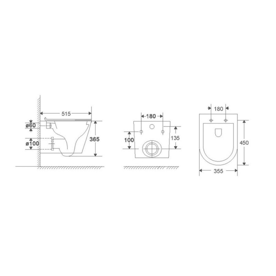 Подвесной безободковый унитаз Vincea Piatti VT1-11T, сиденье ультратонкое soft-close, цвет белый