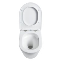 Подвесной безободковый унитаз Vincea Piatti VT1-11T, сиденье ультратонкое soft-close, цвет белый