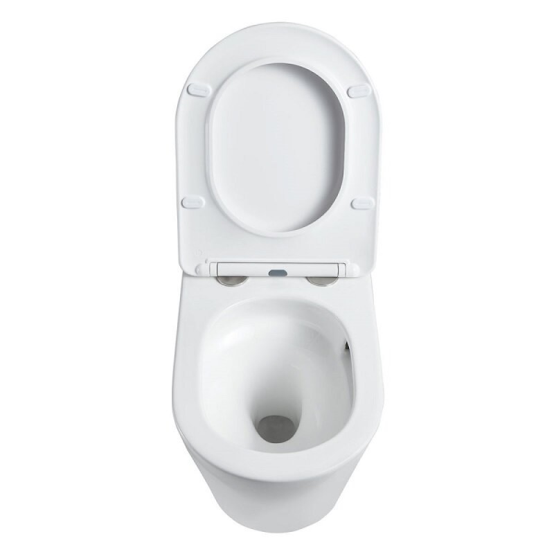Подвесной безободковый унитаз Vincea Piatti VT1-11T, сиденье ультратонкое soft-close, цвет белый