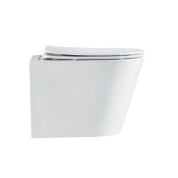 Подвесной безободковый унитаз Vincea Piatti VT1-11T, сиденье ультратонкое soft-close, цвет белый