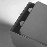 Подвесной безободковый унитаз Vincea Q-Line VT1-12MA, ультратонкое soft close сиденье, цвет антрацит матовый