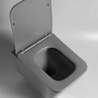 Подвесной безободковый унитаз Vincea Q-Line VT1-12MA, ультратонкое soft close сиденье, цвет антрацит матовый