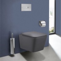 Подвесной безободковый унитаз Vincea Q-Line VT1-12MA, ультратонкое soft close сиденье, цвет антрацит матовый