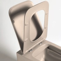 Подвесной безободковый унитаз Vincea Q-Line VT1-12MC, крышка микролифт, цвет капучино матовый