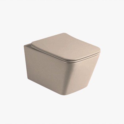 Подвесной безободковый унитаз Vincea Q-Line VT1-12MC, крышка микролифт, цвет капучино матовый