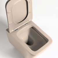 Подвесной безободковый унитаз Vincea Q-Line VT1-12MC, крышка микролифт, цвет капучино матовый