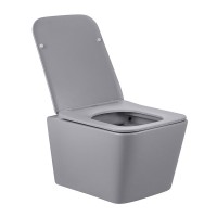 Подвесной безободковый унитаз Vincea Q-Line VT1-12MG, крышка микролифт, тонкая, серый матовый