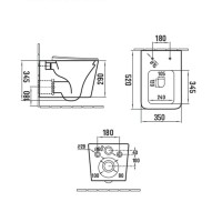 Подвесной безободковый унитаз Vincea Q-Line VT1-12MO, ультратонкое soft close сиденье, цвет океан матовый