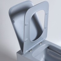 Подвесной безободковый унитаз Vincea Q-Line VT1-12MO, ультратонкое soft close сиденье, цвет океан матовый
