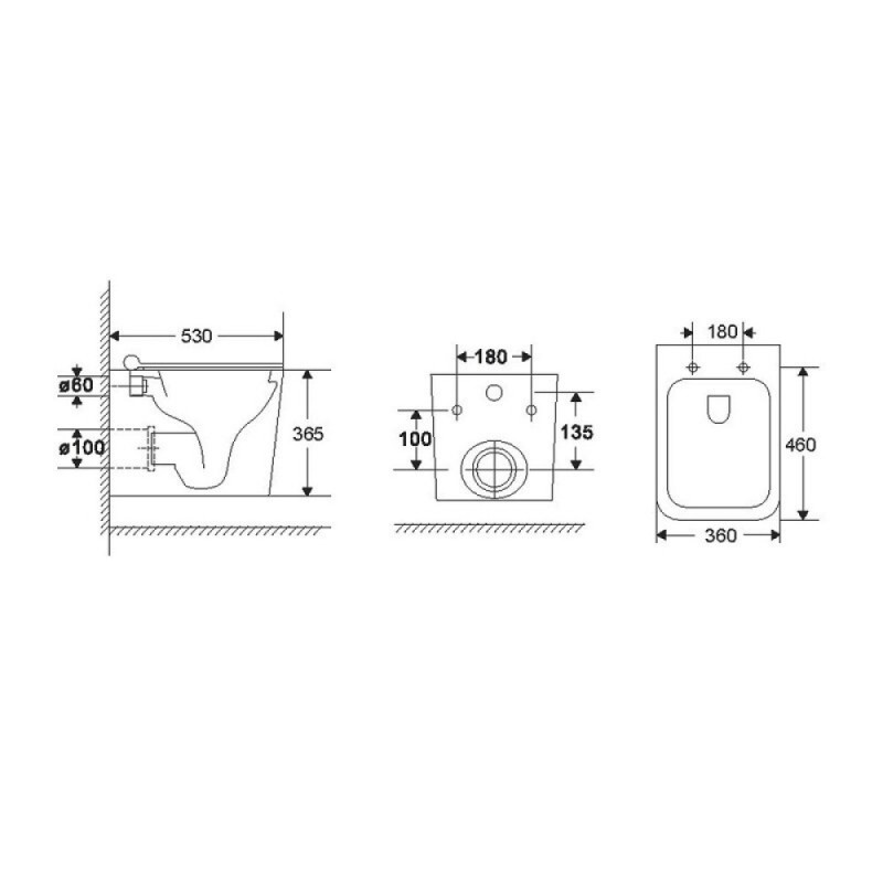 Подвесной безободковый унитаз Vincea Q-Line VT1-12T, сиденье ультратонкое soft-close, цвет белый