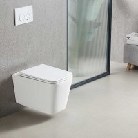 Подвесной безободковый унитаз Vincea Q-Line VT1-12T, сиденье ультратонкое soft-close, цвет белый