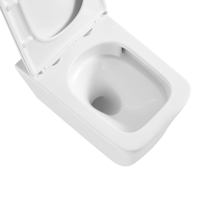 Подвесной безободковый унитаз Vincea Q-Line VT1-12T, сиденье ультратонкое soft-close, цвет белый