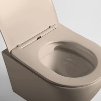 Подвесной безободковый унитаз Vincea Globo VT1-14SMC, ультратонкое сиденье soft-close, цвет капучино матовый