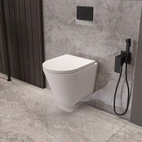 Подвесной безободковый унитаз Vincea Vito VT1-23T, крышка микролифт, смыв торнадо, тонкая, белый