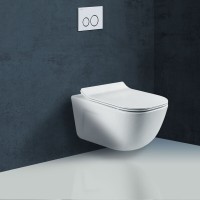 Подвесной безободковый унитаз Vincea Idea VT1-33, крышка микролифт ультратонкая, белый