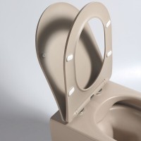 Подвесной безободковый унитаз Vincea Evo, ультратонкое soft-close сиденье, цвет капучино матовый, VT1-34SMC