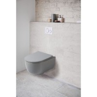 Подвесной безободковый унитаз Vincea Evo, ультратонкое soft-close сиденье, цвет серый матовый, VT1-34SMG
