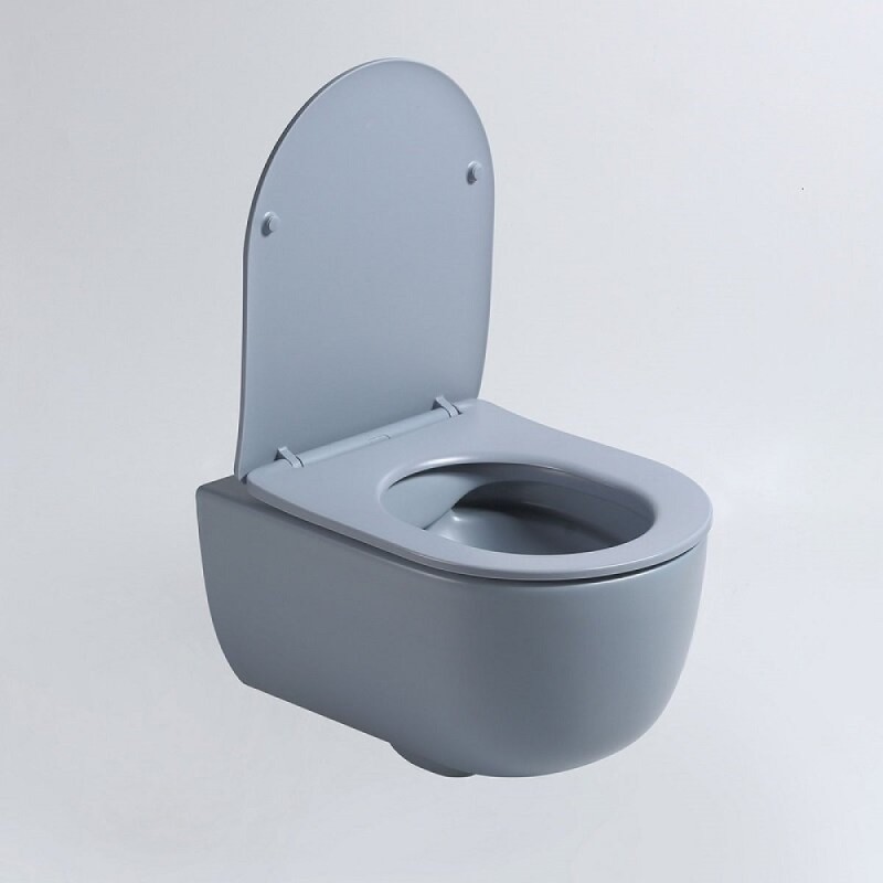 Подвесной унитаз Vincea Evo VT1-34SMO, безободковый, ультратонкое soft-close сиденье, цвет океан матовый