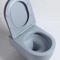 Подвесной унитаз Vincea Evo VT1-34SMO, безободковый, ультратонкое soft-close сиденье, цвет океан матовый