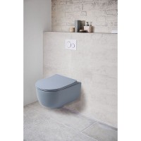Подвесной унитаз Vincea Evo VT1-34SMO, безободковый, ультратонкое soft-close сиденье, цвет океан матовый