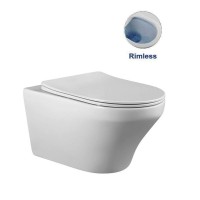 Подвесной безободковый унитаз Vincea Edge-M, крышка микролифт ультратонкая, белый, VT1-37