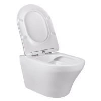 Подвесной безободковый унитаз Vincea Edge-M, крышка микролифт ультратонкая, белый, VT1-37