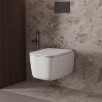 Подвесной безободковый унитаз Vincea Capri VT1-63T, ультратонкое soft-close сиденье, смыв торнадо, цвет белый