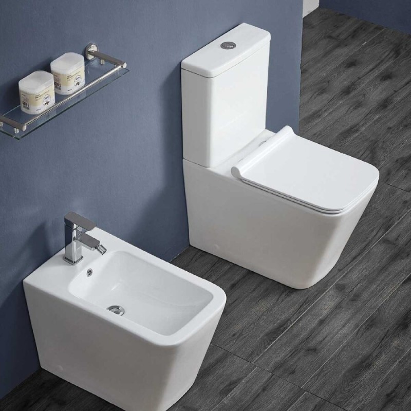 Напольный унитаз-компакт Vincea Q-Line VT2-12, крышка микролифт, тонкая, белый