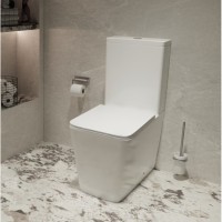 Напольный унитаз-компакт Vincea Q-Line VT2-12T, безободковый, смыв Торнадо, сиденье микролифт, белый