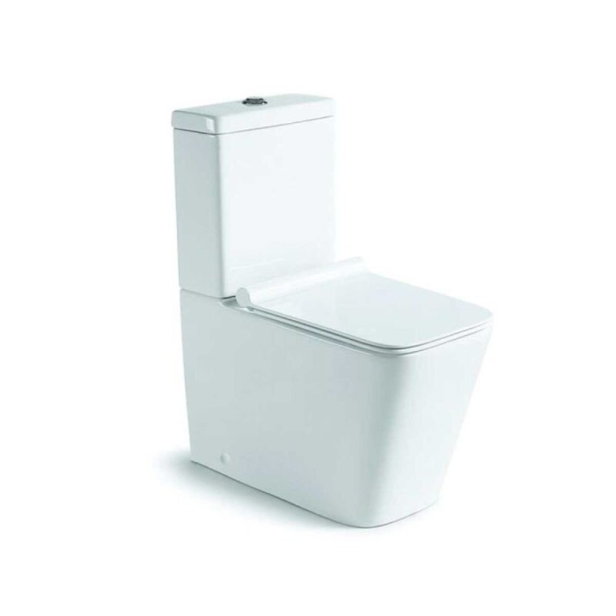 Напольный унитаз-компакт Vincea Q-Line VT2T-12/VT2B-12, крышка микролифт, тонкая, белый