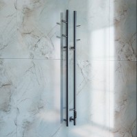 Полотенцесушитель электрический Vincea VTD-1D2GE, высота 130 см, ширина 12 см, диммер справа, цвет графит