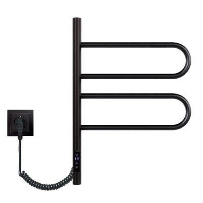 Полотенцесушитель электрический Vincea VTD-1R1 VTD-1R1CBE, ширина 44 см, высота 60 см, диммер, черный матовый