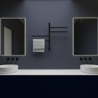 Полотенцесушитель электрический Vincea VTD-1S1 VTD-1S1CBE, ширина 43 см, высота 60 см, диммер, черный матовый
